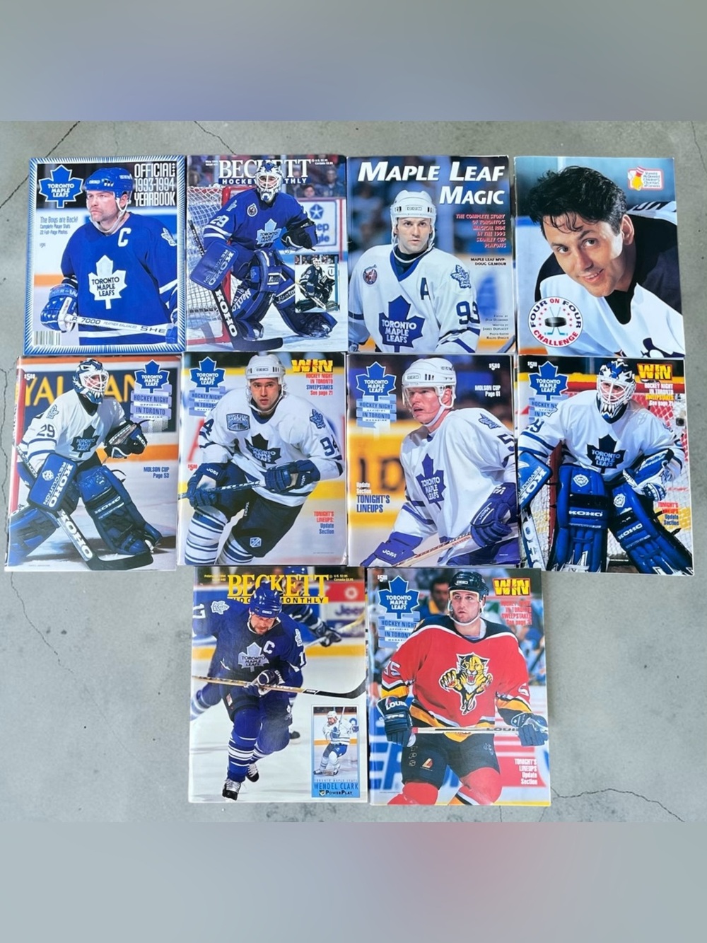 Lot of 10 Toronto Maple Leafs Hockey Game Programs and Other Magazines